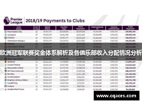 欧洲冠军联赛奖金体系解析及各俱乐部收入分配情况分析